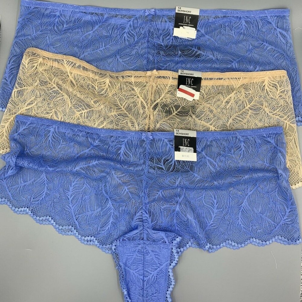 Inc Boyshort 3PK Plus Size 1X Lace Comfy NWT